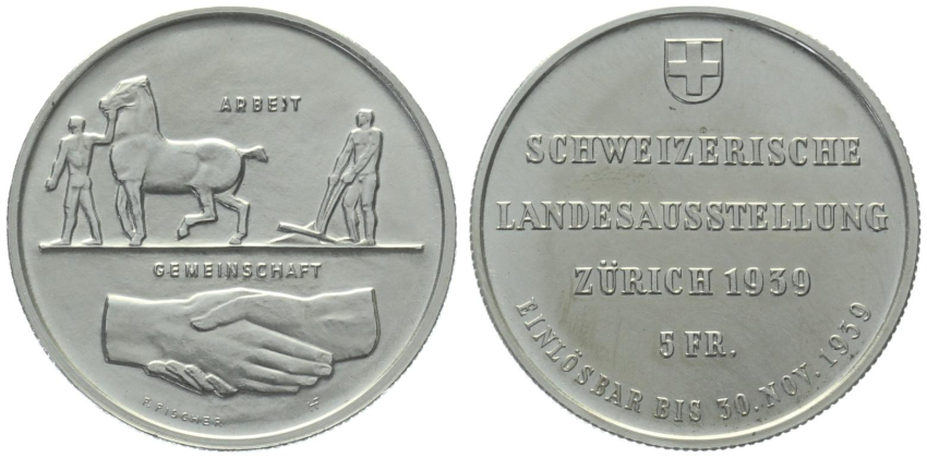 5 Franken 1939 B Landesausstellung Zürich